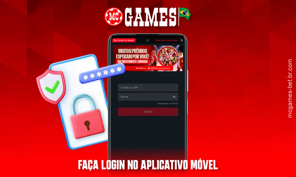 Para acessar o aplicativo móvel MC Games, os jogadores no Brasil precisam abri-lo, inserir seu e-mail ou CPF e senha